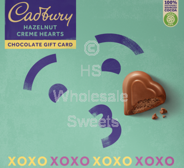 Cadbury Hazelnut Creme Hearts Gift Card 114G