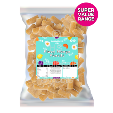 1kg Candycrave Super Value Fizzy Mango Pencils