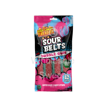 Candy Paradise Sour Belts Bubblegum 12x100g