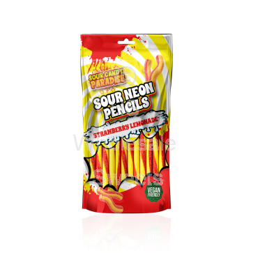  Candy Paradise Sour Neon Pencils Strawberry Lemonade 12x130g