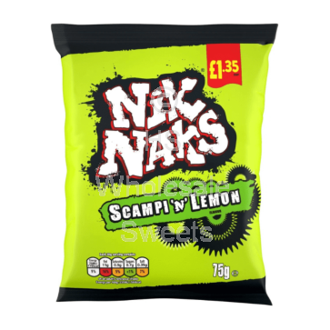 Nik Naks Scampi & Lemon Crisps £1.35 PMP 20x75g