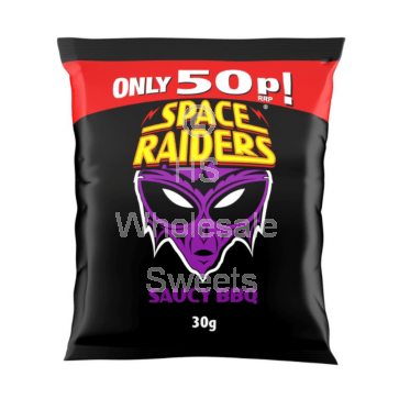 Space Raiders Saucy BBQ Flavour Crisps 50p PMP 36x30g