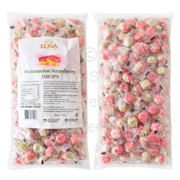 Hard Candy Strawberry and Watermelon Drops 1kg