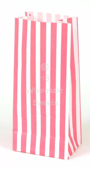 Pink & White Striped Pick N Mix Bags 500 Pack