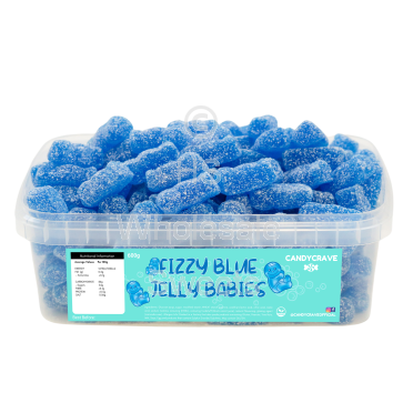 Candycrave Fizzy Blue Jelly Babies Tub 600g