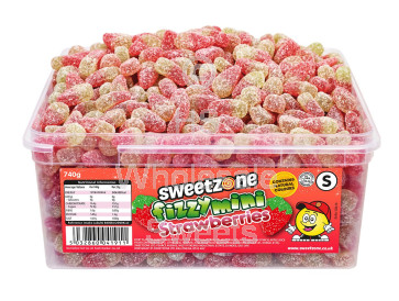 Sweetzone Fizzy Mini Strawberries Tub 740g