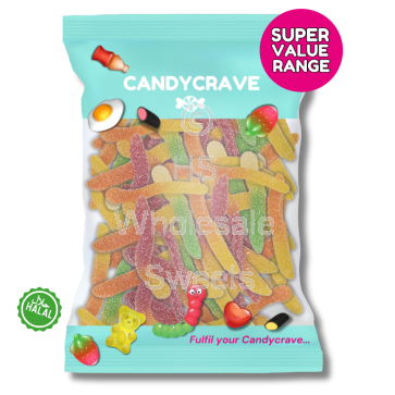 Candycrave Super Value Fizzy Worms 1kg