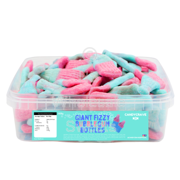 Candycrave Giant Fizzy Bubblegum Bottles Tub 600g