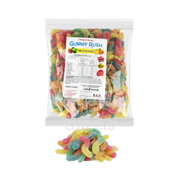 Gummy Rush Sour Neon Worms 1kg