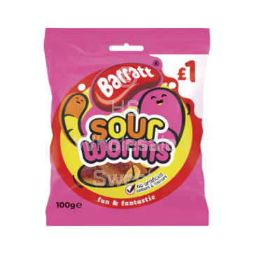 Barratt Sour Worms PMP £1 12x100g