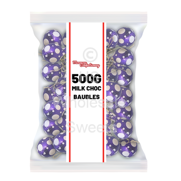 Milk Chocolate Christmas Baubles 500g