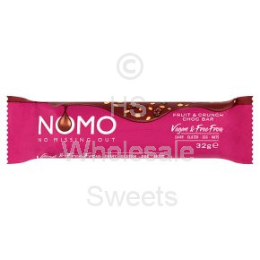 Nomo Fruit & Crunch Vegan Chocolate Bar 24 x 32g