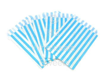 Blue & White Candy Stripe Bags 5 x 7 Inch 1000 Count