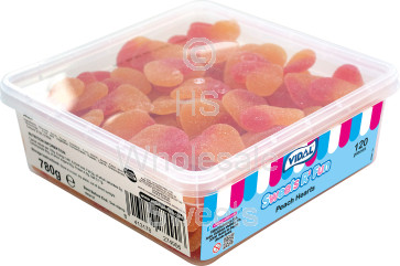 Vidal Peach Hearts Tub 120 Count