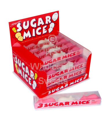 Boynes Pink & White Sugar Mice 20 x 3 pack 