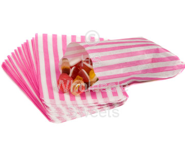 Pink Candy Stripe Bags 5 X 7 Inch 1000 Pieces