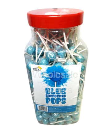 Posh Blue Raspberry Pops Jar x 200