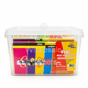 Rude Milk Chocolate Message Bars 24x90g