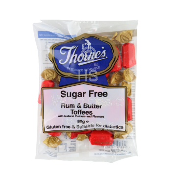 Thornes Sugar Free Rum and Butter 12x80g