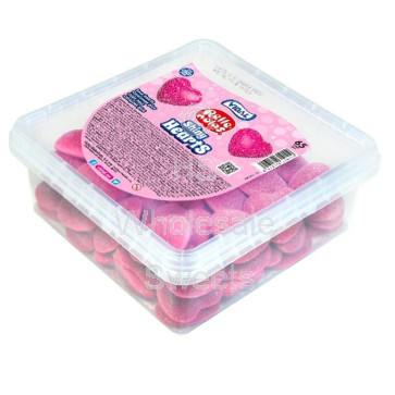 Vidal Shiny Red Hearts Tub 65 Count