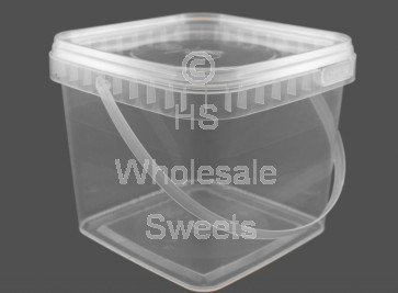 Clear Square Bucket Tub 1l