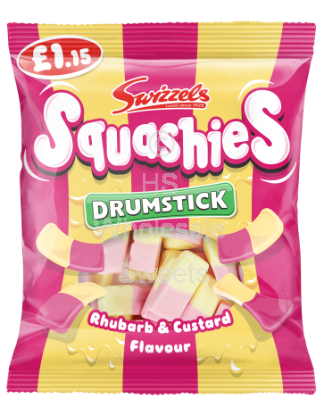 Swizzels Squashies Drumsticks Rhubarb & Custard PMP 12 x £1.15