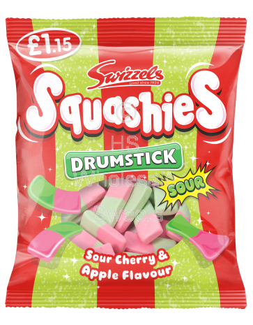 Swizzels Squashies Drumsticks Cherry & Apple PMP 12 x £1.15