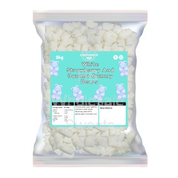 Candycrave White Strawberry and Banana Gummy Bears 2kg