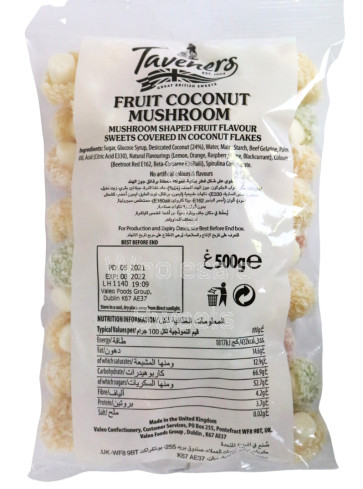 Taverners Fruit Coconut Mushrooms 500G