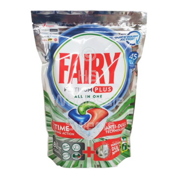 Fairy Platinum Plus 45 Dishwasher Tabs Cool Blue 662g