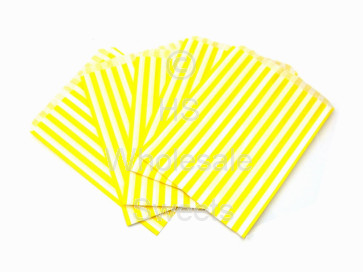 Yellow Candy Stripe Bags 7 X 9 Inch 1000 Pieces