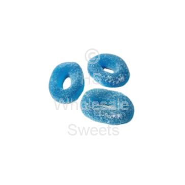 Yummy Gummy Fizzy Blue Raspberry Rings 1000g Tub