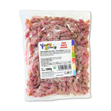 Yummy Gummy Fizzy Cherry Bottles 1kg