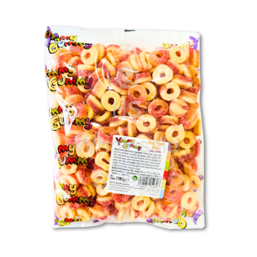 Yummy Gummy Fizzy Peach Rings 1kg