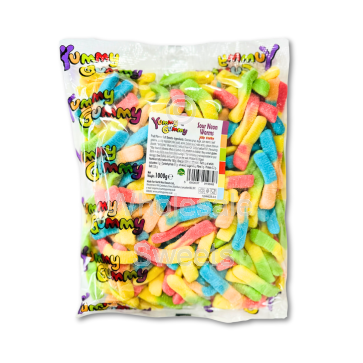 Yummy Gummy Sour Neon Worms 1kg