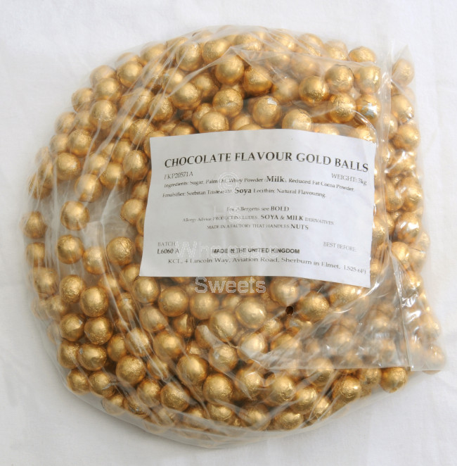 Kinnerton Chocolate Flavour Gold Balls 3kg