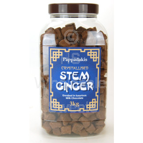 Pappadakis Milk Chocolate Crystallised Ginger Jar 3kg