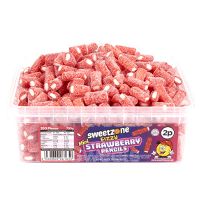 Sweetzone Tub Fizzy Strawberry Pencils 700g