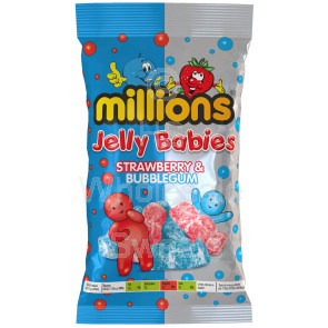 Millions Strawberry & Bubblegum Jelly Babies 10X190G