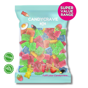 Candycrave Super Value Fizzy Assorted Bricks 1kg