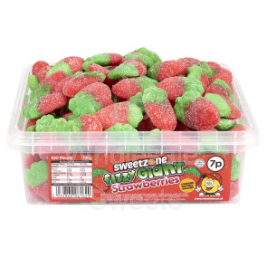 Sweetzone Fizzy Giant Strawberries Tub 700g