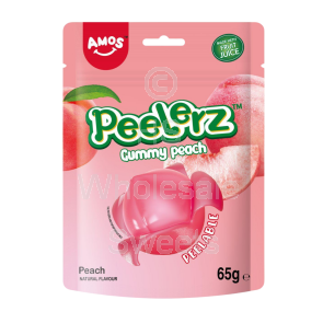 Amos Peelerz Gummy Peach Peg Bag 12x65g