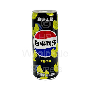 Pepsi Zero Lime Flavour Fizzy Drink Slimline Cans 24x330ml
