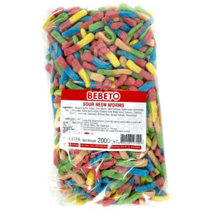 Bebeto Sour Neon Worms 2kg