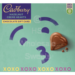 Cadbury Hazelnut Creme Hearts Gift Card 114G