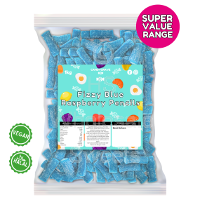 Candycrave Super Value Fizzy Blue Raspberry Pencils 1kg