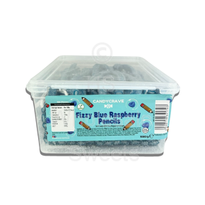 Candycrave Sour Blue Raspberry Pencils Tub 100 Count