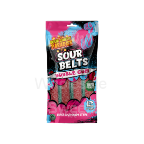Candy Paradise Sour Belts Bubblegum 12x100g