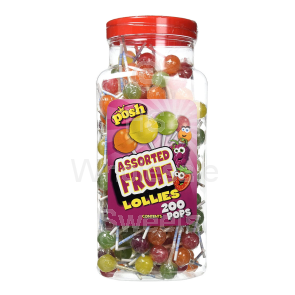 Posh Assorted Fruit Lollipop Jars 200 COUNT