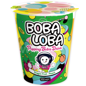 Boba Loba Dragonfruit Peach Drink Cups 4x350ml